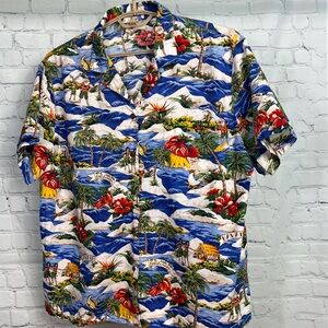 Vint. Hilo Hattie Hula Santa Claus Reindeer Christmas RARE USA Hawaiian Shirt XL